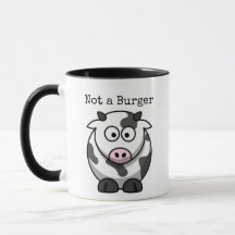 Vaca de dibujos animados no es una hamburguesa