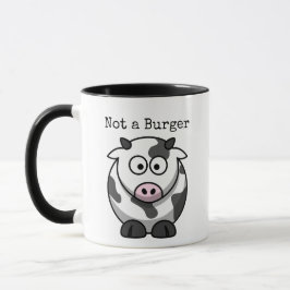 Taza Vaca de dibujos animados no es una hamburguesa