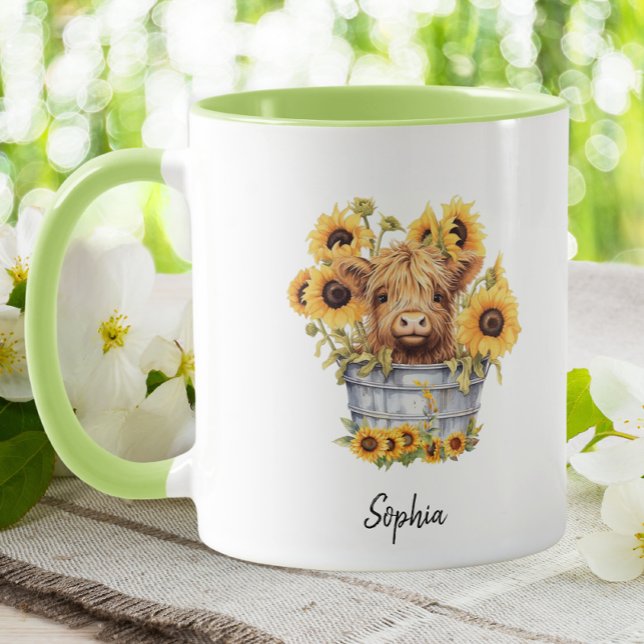 Taza Vaca de la Cuenca del Altiplano en Bucket Sunflowe (Subido por el creador)