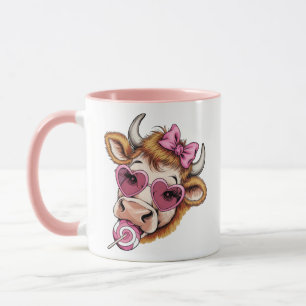 Taza Vaca de las Tierras Altas de San Valentín Coqueta