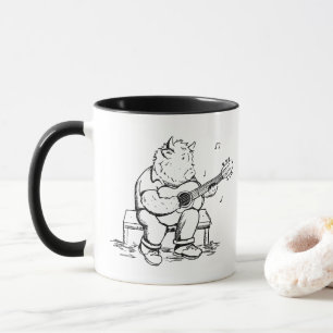 Taza Vaca de las Tierras Altas Toca Guitarra Acústica