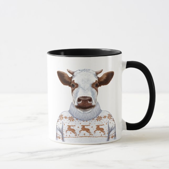Taza Vaca del suéter del navidad (Derecha)