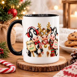 Taza Vaca divertida de Navidad