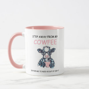 Taza Vaca Divertida Toca Mi Café, Te Daré Una Bofetada