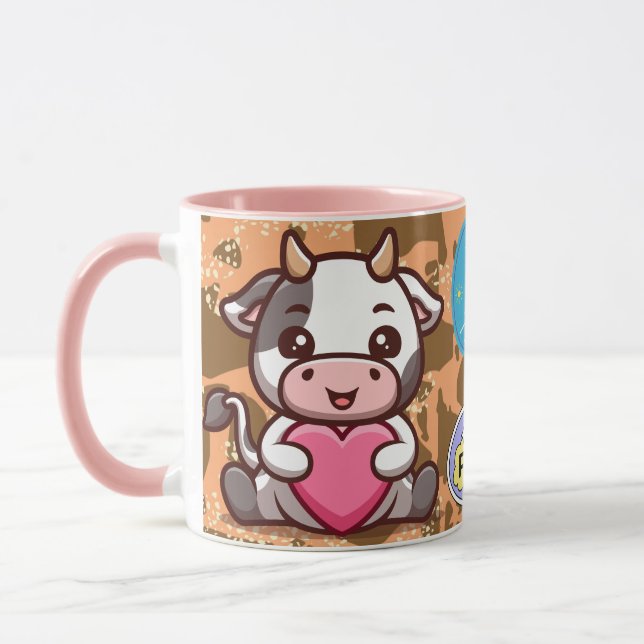 Taza vaca feliz, vaca linda (Izquierda)
