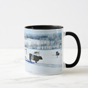 Taza Vaca Galloway con cinturón de nieve en color nieve