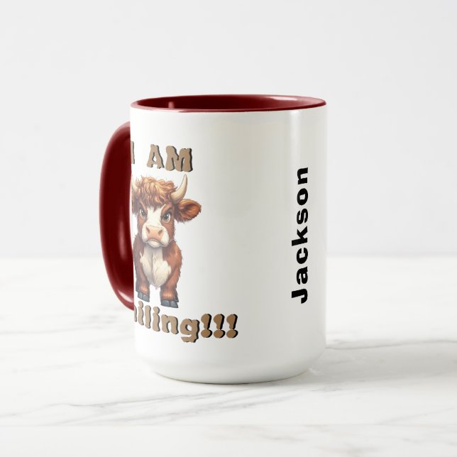 Taza Vaca Grumpy Highland Estoy Sonriendo (Anverso izquierdo)