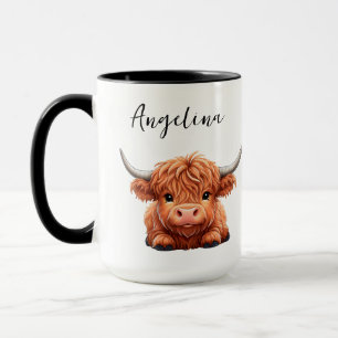 Taza Vaca Highland Personalizada Animal de Granja Ado