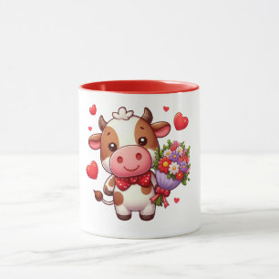 Taza Vaca linda del día de San Valentín