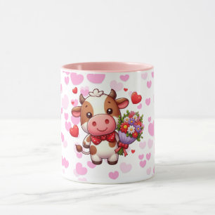 Taza Vaca linda del día de San Valentín