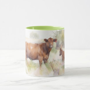 Taza Vaca Madre y Ternero Bebé Angus Granja de Texas Ar