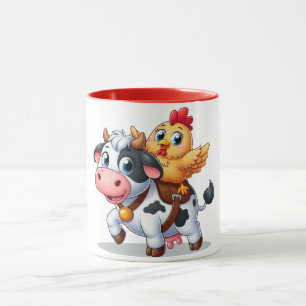Taza vaca/pollo personalizado lindo