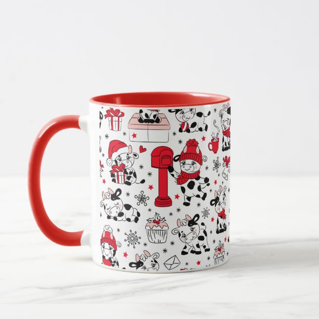Taza Vaca toro de Navidad lindo (Izquierda)