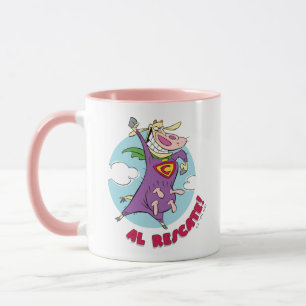 Taza ¡Vaca y pollo Super Vaca Al Rescate!