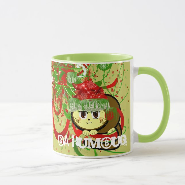 Taza Vacaciones de Navidades de Grunge de Gato Ba Humbu (Derecha)