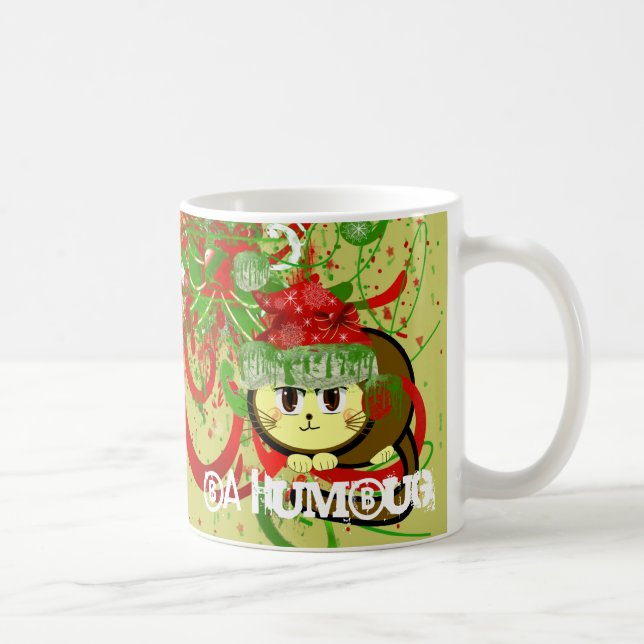 Taza Vacaciones de Navidades de Grunge de Gato Ba Humbu (Derecha)