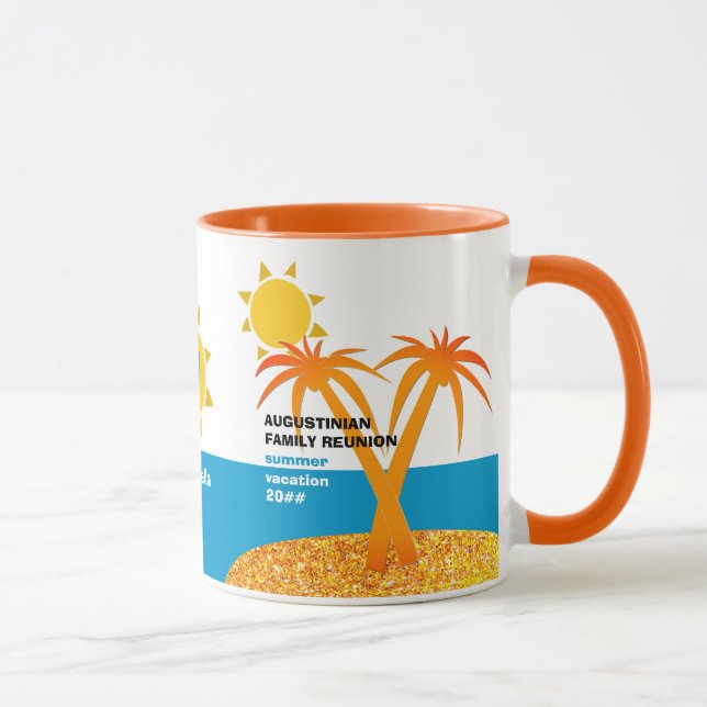 Taza Vacaciones de verano de Reunión Familiar Monograma (Derecha)