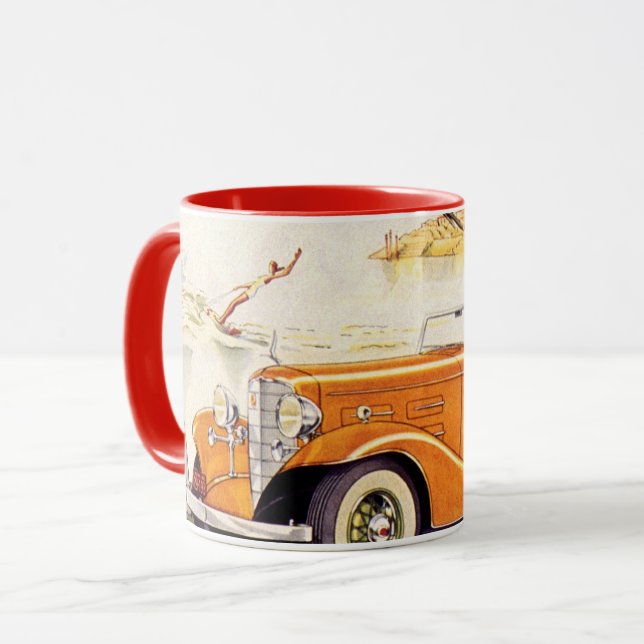 Taza Vacaciones familiares antiguas en un coche convert (Anverso izquierdo)
