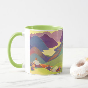 Taza Vacaciones familiares vintage, picnic en las monta
