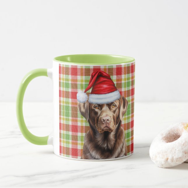 Taza Vacaciones para Navidades de perro de laboratorio  (Con donut)
