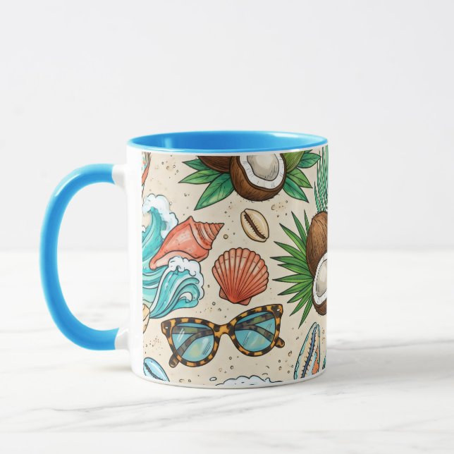 Taza Vacaciones tropicales. (Izquierda)