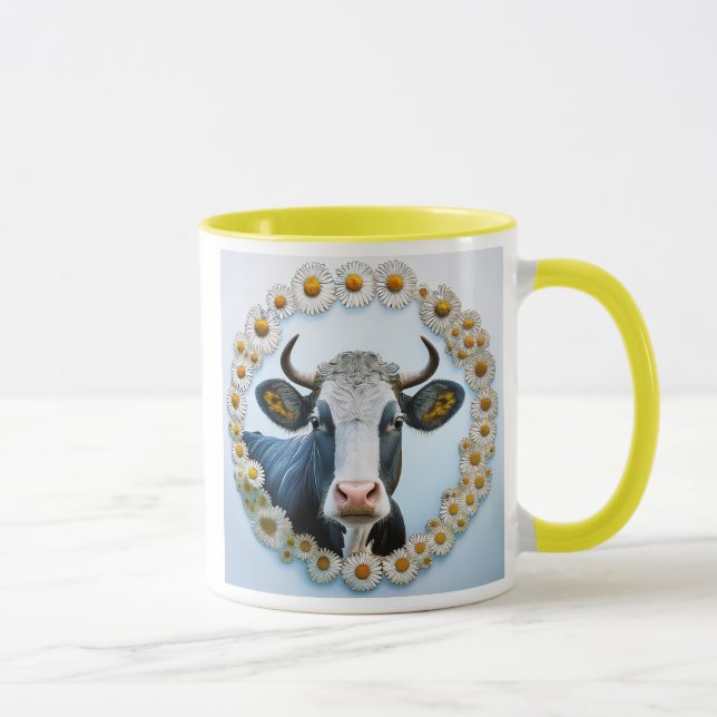 Taza Vache avec une couronne de marguerites. (Derecha)