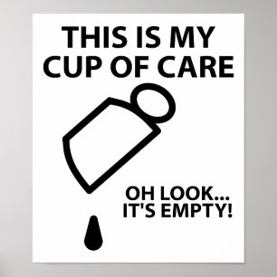 Taza Vacía de Cariño Póster Divertido