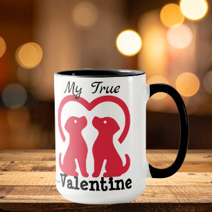 Taza VALENTÍN Mascota Rojo Personalizar