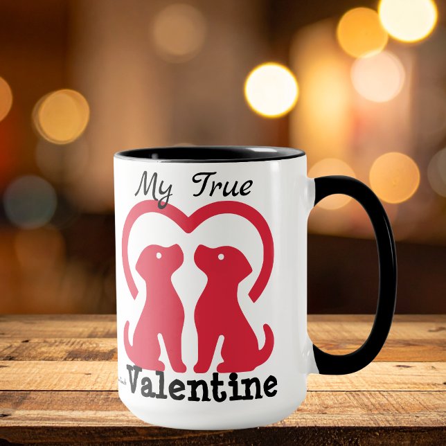 Taza VALENTÍN Mascota  Rojo Personalizar (personalize)