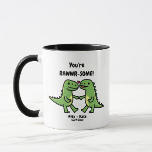Taza Valentinas de dinosaurios