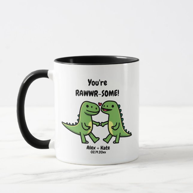 Taza Valentinas de dinosaurios (Izquierda)