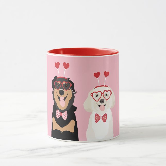 Taza Valentine Dogs Rottweiler Maltipoo Puppy (Centro)