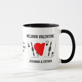 Taza Valentine MELANIN QUEEN KING JUGANDO TARJETAS Pare