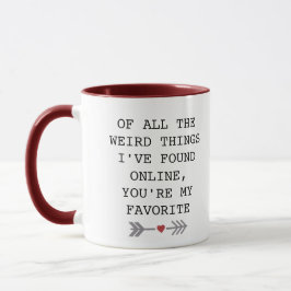 Taza Valentine Mug para la pareja que se reunió en líne