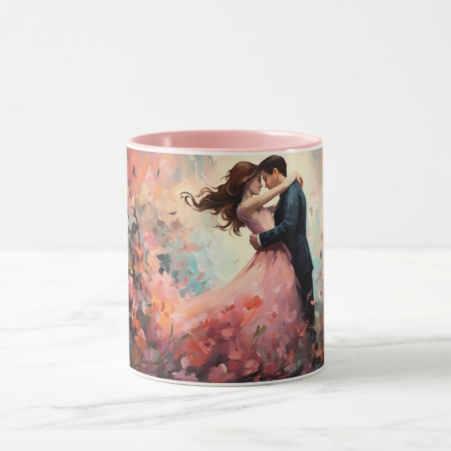 Taza  Valentine’s Day Romantic Couple Silhouette Love  (Centro)
