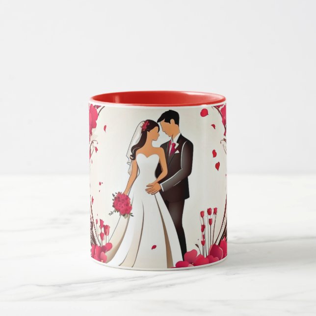 Taza  Valentine’s Day Romantic Couple Silhouette love  (Centro)