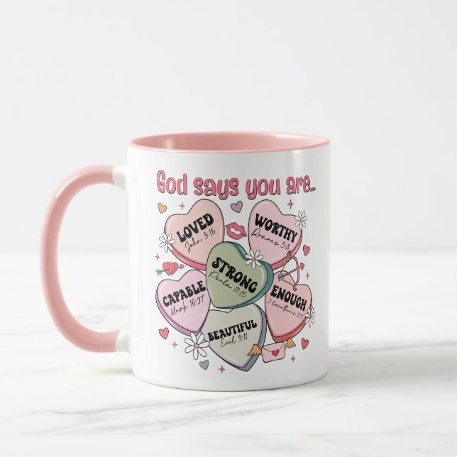 Taza  Valentine's Candy Hearts Christian  (Izquierda)