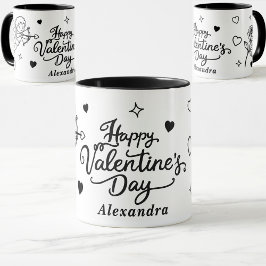 Taza Valentines  Cherub & Romantic Doodle Personalized