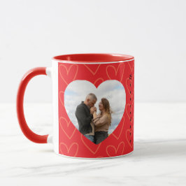 Taza Valentines Day Couple in Love Hearts custom photo