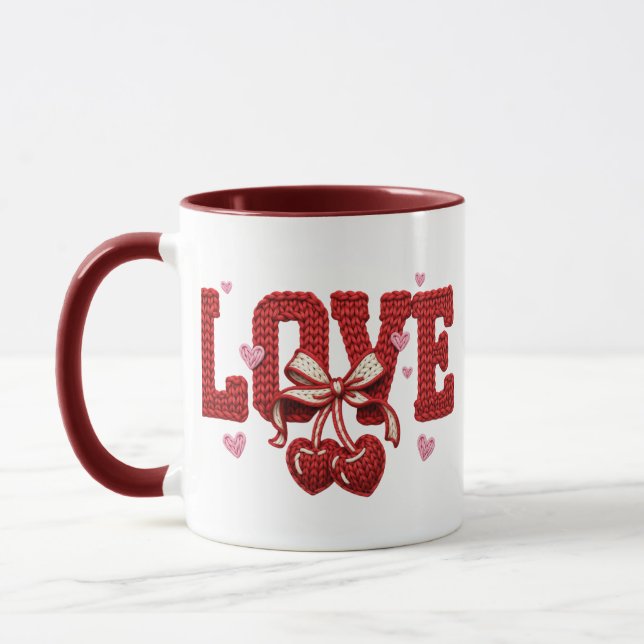 Taza Valentines Day Knitted Love Womens  (Izquierda)