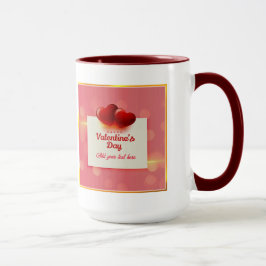 Taza Valentine's Day With Red Hearts I Romantic Love