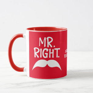 Taza Valentines Parejas Mr. Right Couple Matching