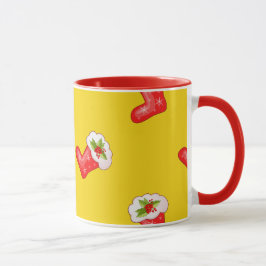 Taza Valores de Navidades rojos sobre amarillo