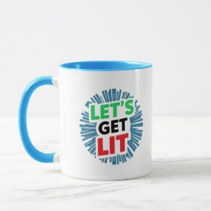 Taza Vamos a conseguir Navidades livianos arte digital