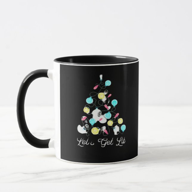 Taza Vamos a conseguir Navidades livianos luces de vaca (Izquierda)