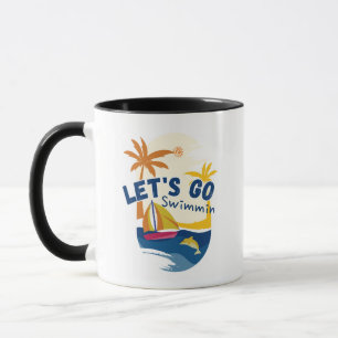 Taza Vamos a nadar - peluca estilo playa