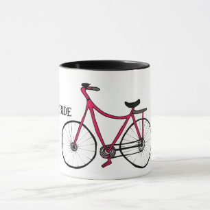 Taza Vamos en bicicleta, dibujemos en bicicleta, tu nom