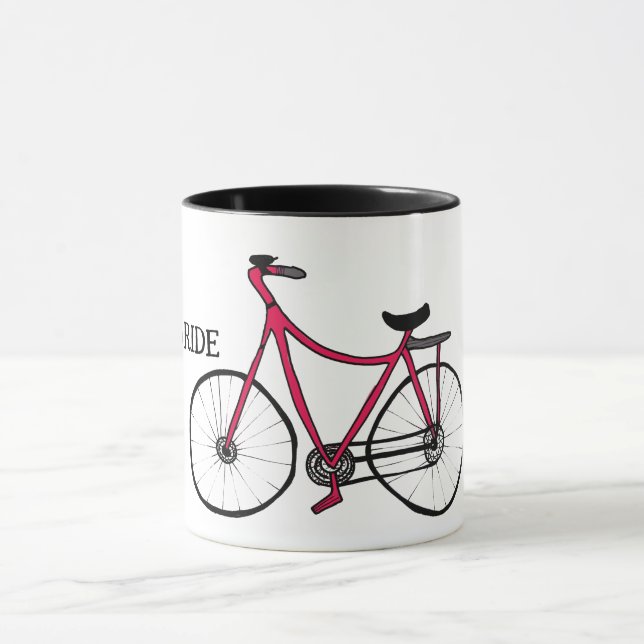 Taza Vamos en bicicleta, dibujemos en bicicleta, tu nom (Centro)