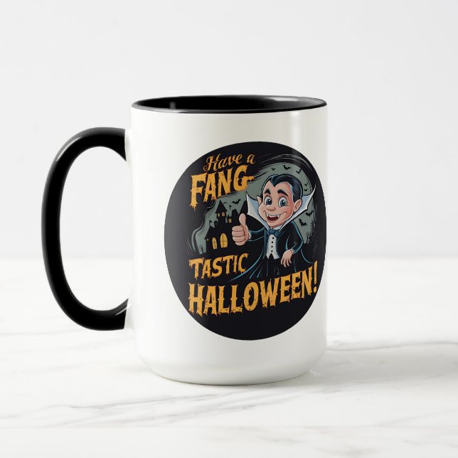 Taza Vampiro cómico tiene una Halloween colorida (Izquierda)