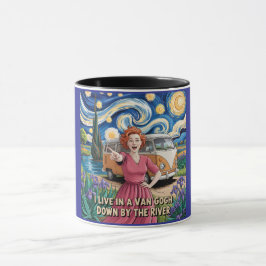 Taza Van Gogh a orillas del río - Boho artístico , grac